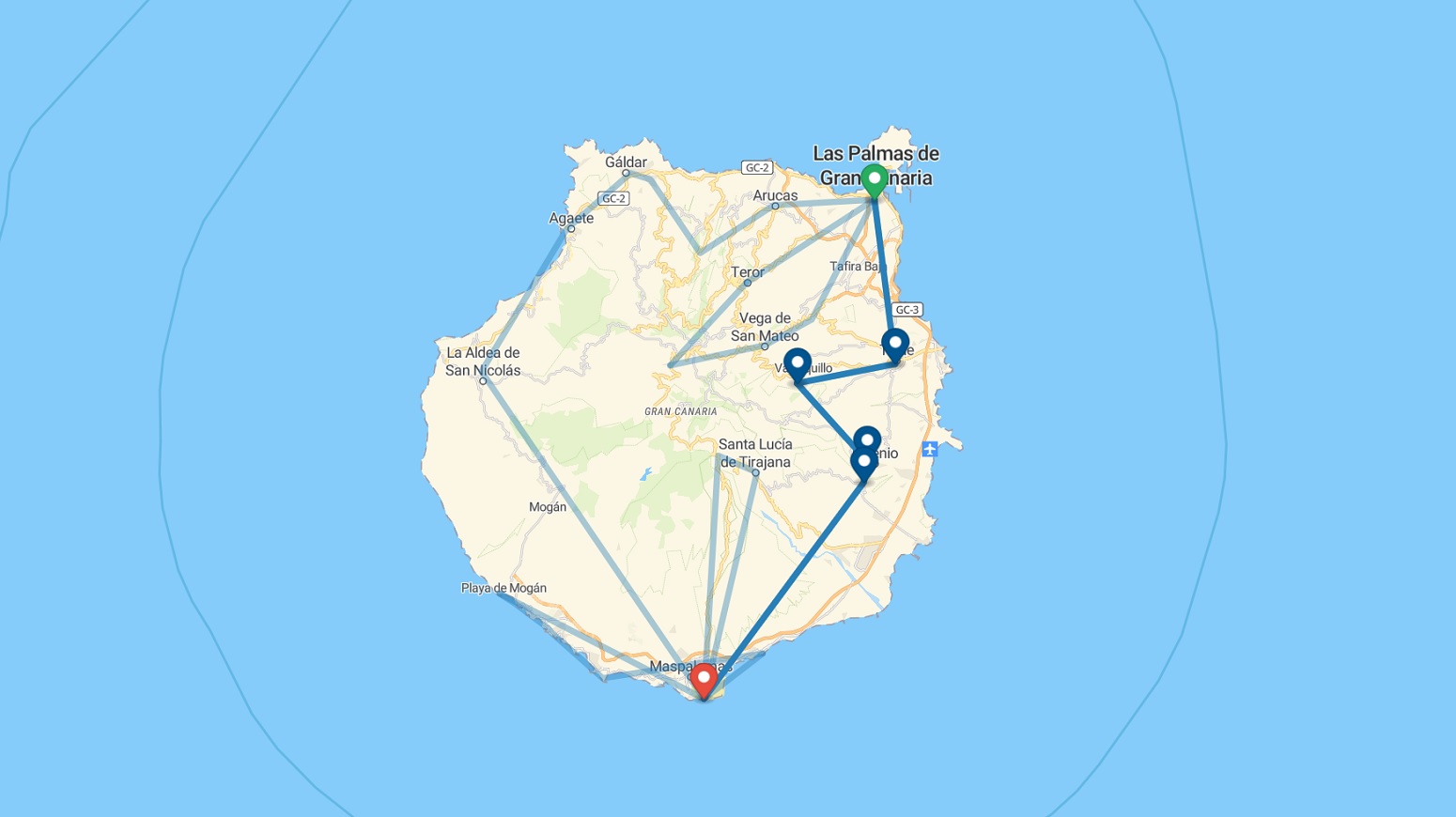 Route through Gran Canaria day 2